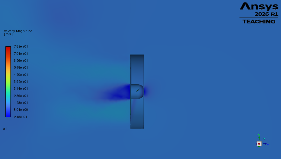 Pole prędkości wokół śmigła, V = 15 m/s